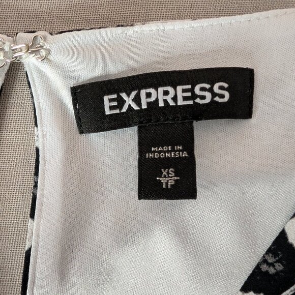 Express Women's Chiffon Snakeskin Print Balloon Sleeve Mini Dress Size XSmall - Picture 7 of 10